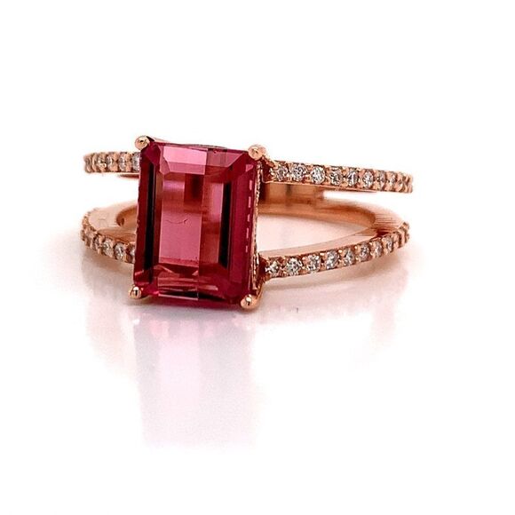 Natural Tourmaline Diamond Ring 14k RG 2.2 TCW Certified $4,950 112165 - Picture 16 of 17